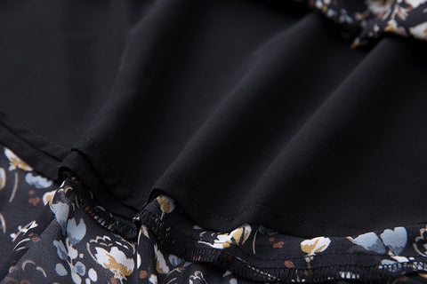 Womens A Line Floral Print Midi Skirt Flared Hem