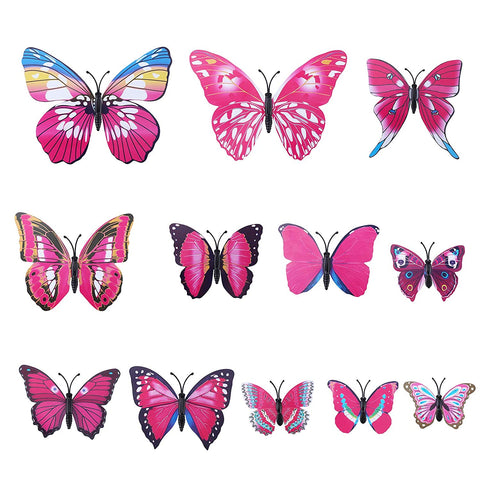 AWAYTR Realistic Printed Butterfly Hair Clip 12Pcs Fairy Hair Clips Set Hair Accessories for Girls Women (Purple)