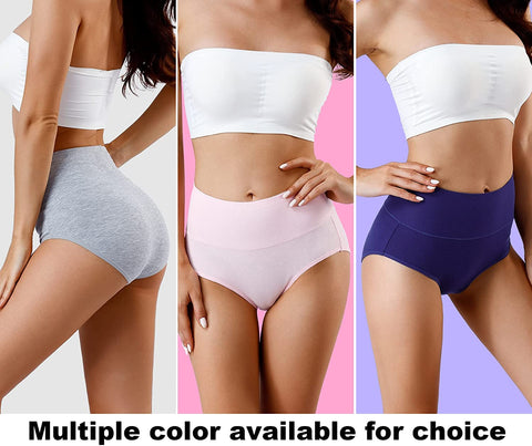 Womens Underwear High Waist Cotton Underwear Soft Underwear Super Stretchy Briefs Full Coverage Panties Women