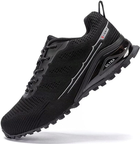 Kricely Men's Women Trail Running Shoes - Non-Slip Hiking Shoes Breathable Walking Footwear Outdoor Road Athletic Sneaker