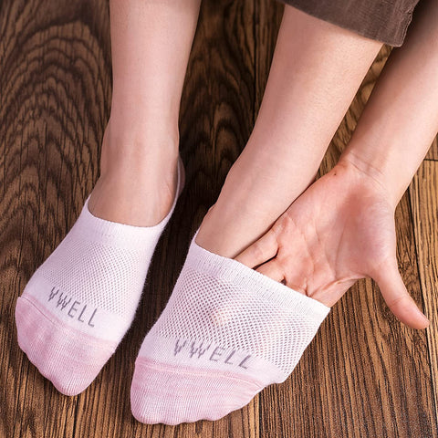 Women's No Show Socks Non-Slip 6 Pairs Low Cut Socks for Women Cotton Invisible Liner Socks