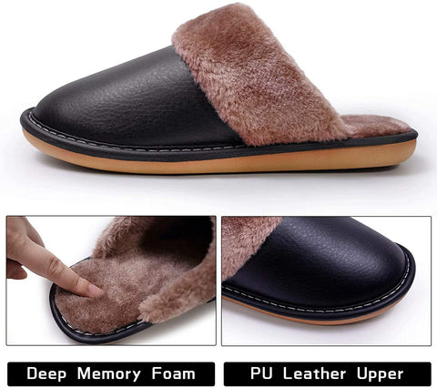 konhill Women's Memory Foam Slippers - Indoor Outdoor Comfy Warm Plush House Bedroom Non Slip Shoes