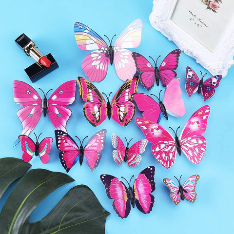 AWAYTR Realistic Printed Butterfly Hair Clip 12Pcs Fairy Hair Clips Set Hair Accessories for Girls Women (Purple)