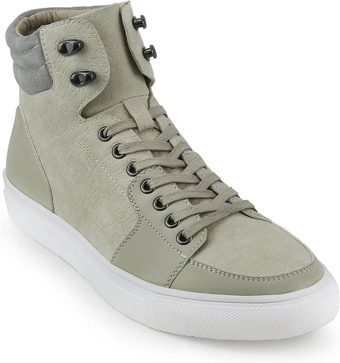 X RAY Footwear Men's Sherman High-Top Casual Walking Fashion Faux Leather Shoe Sneaker, Round Toe, Rubber Outsole
