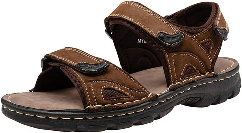 Men's Sandals Summer Casual Genuine Leather Beach Sandals for Men Outdoor and Indoor Comfort Open Toe Fisherman Sandals