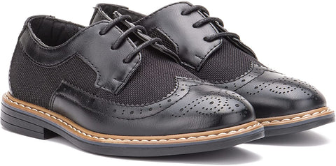 X RAY Footwear Winston Boy’s Fashion Handcrafted Classic Formal Leather Lace-Up Shoe-Oxford, Wingtip Toe, Thermoplastic Rubber Outsole
