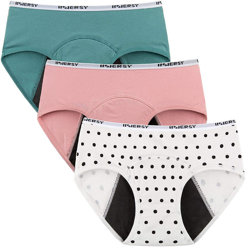 INNERSY Big Girls' Period Panties Menstrual Underwear for First Period Starter 3-Pack