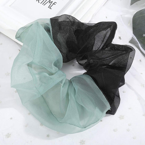 Women Organza Oversized Hair Scrunchies - 6PCS Bobble Elastic Hair Band Hair Bobble Scrunchie Ponytail Holder (Splicing)