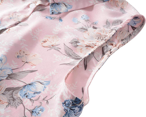 TIMSEM Womens Sleeveless Floral Printed Chiffon Casual Blouse Shirts Tops