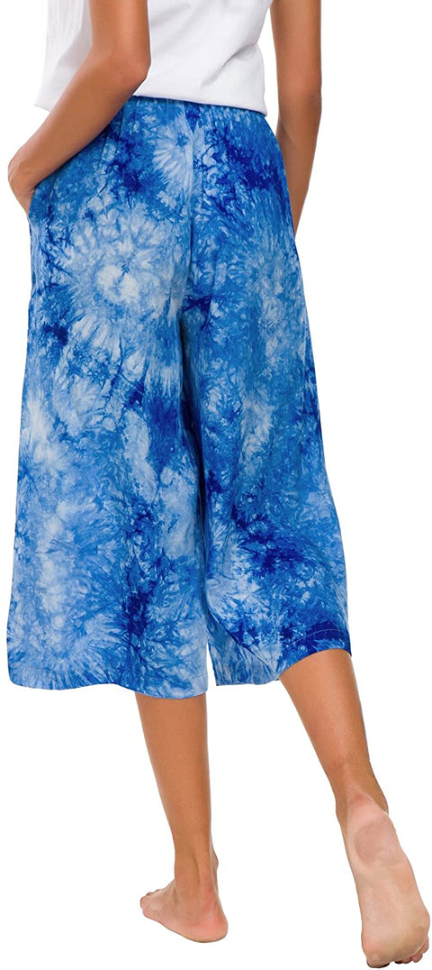 CoCo Womens Comfy Solid Tie-Dye 3/4 Lounge Pants