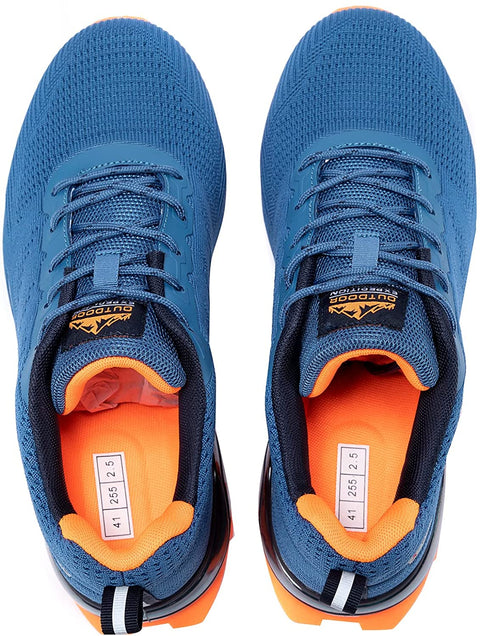 Kricely Men's Women Trail Running Shoes - Non-Slip Hiking Shoes Breathable Walking Footwear Outdoor Road Athletic Sneaker Blue