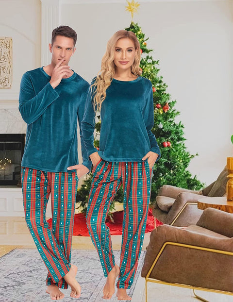 Matching Pajamas for Couples Set Fleece Pjs