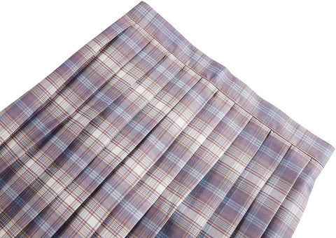 Womens Uniforms Plaid Pleated Mini Skirt