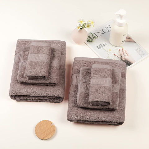 POKARLA Fresh Towel Set, 10 Piece Bathroom Towels Set (2 Bath Towels, 2 Wash Towels, 6 Hand Towels), 100% Cotton, Super Soft, Ultra-Absorbent, Fresh Feel, Easy Care,Shower Towel