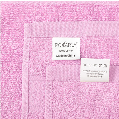 POKARLA Fresh Towel Set, 10 Piece Bathroom Towels Set (2 Bath Towels, 2 Wash Towels, 6 Hand Towels), 100% Cotton, Super Soft, Ultra-Absorbent, Fresh Feel, Easy Care,Shower Towel