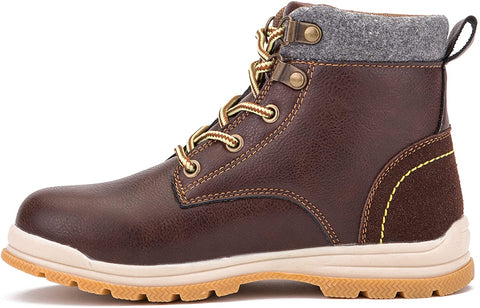 X RAY Footwear Ashton Boy’s Fashion Classic Combat Leather Mid-Top Chukka Boots, Chukka Heel, Plain Toe, Thermoplastic rubber Outsole