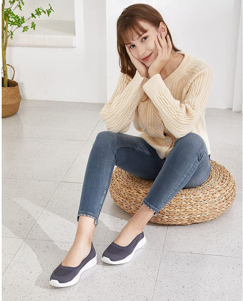 Women Knit Loafers Comfortable Slip on Flats Shoes