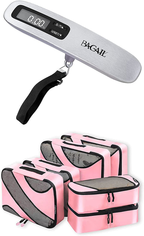 BAGAIL 6 Set Packing Cubes & Digital Luggage Scale