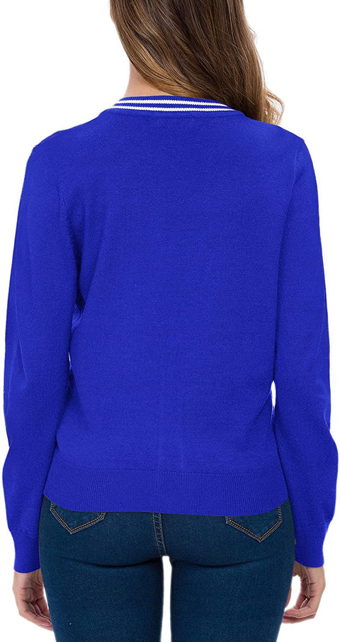 Women's Long Sleeve Button Down Cardigan Sweater Elegant Cropped Sweater