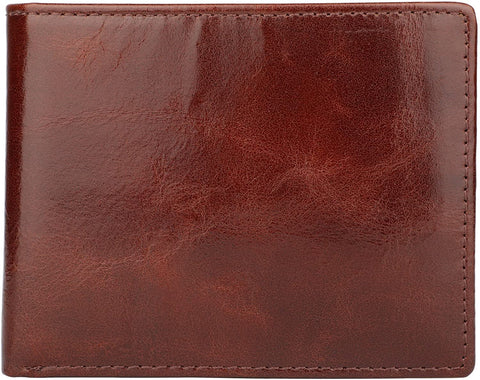 Wallet for Men-Genuine Leather RFID Blocking Bifold Stylish Wallet With 2 ID Window