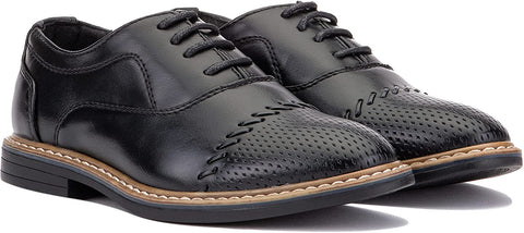 X RAY Footwear Blakely Boy’s Fashion Handcrafted Classic Formal Leather Lace-Up Shoe-Oxford, Cap Toe, Thermoplastic Rubber Outsole