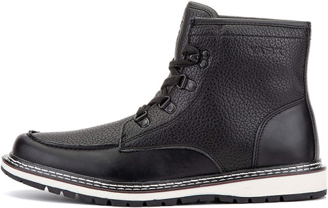 X RAY Footwear Men's Avery Fashion Classic Combat Hiking Faux Leather Moc Boots, Plain toe, Thermoplastic Rubber Outsole