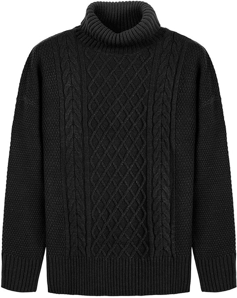 Men's Turtleneck Loose Fit Knit Sweaters