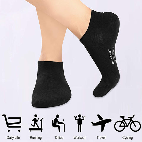 Women And Men Cotton No Show Hidden Boat Invisible Socks Black Soft comfort Breathable Low Cut Socks (3Black