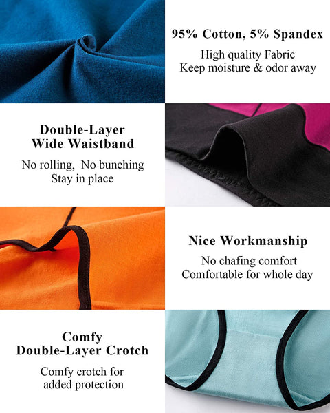 Women's Underwear Cotton, High Waisted Full Coverage Briefs, Soft Stretch No Muffin Top Ladies Panties Regular & Plus Size
