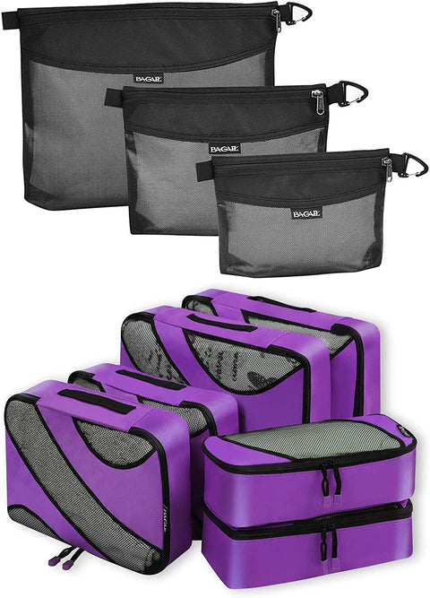 Bagail 6 Set Packing Cubes+3 Ultralight Zipper Pouch