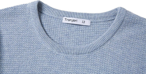 Boys' Long Sleeve Crew Neck Cotton Sweater