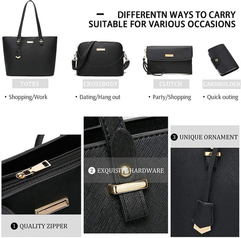 YNIQUE Satchel Purses and Handbags for Women Shoulder Tote Bags Wallets