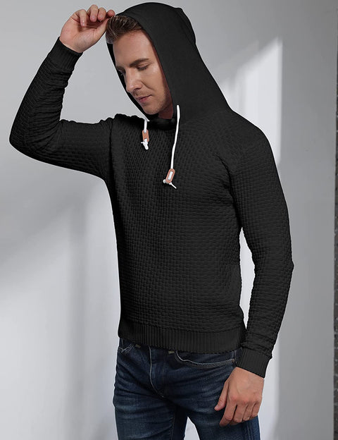 Mens Cable Knitted Pullover Long Sleeve Slim Fit Chunky Casual Fall Winter Warm Sweaters