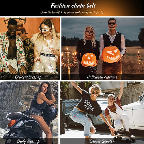Women Chain Belt For Jeans Silver Waist Chain Girls Adjustable Body Link Belts Fashion Pants Pocket Belts For Dresses