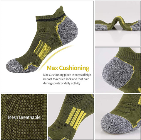 Mens Athletic Ankle Sports Running Low Cut Socks for Men 5 Pack