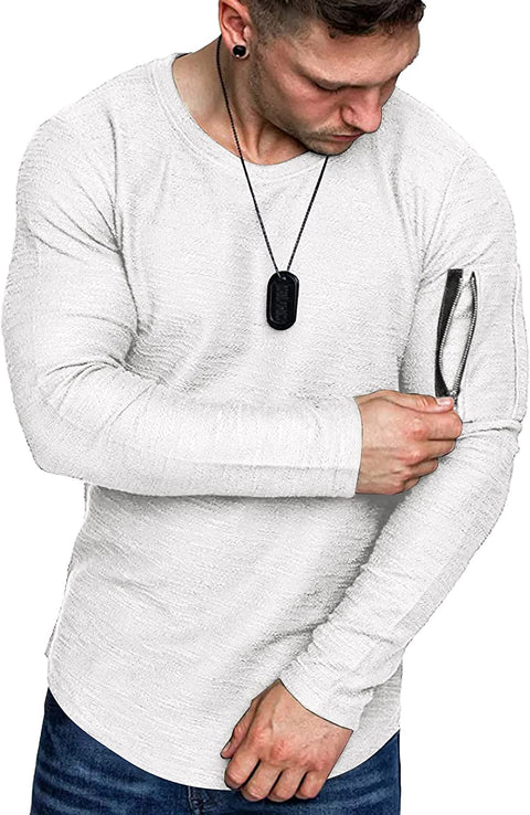 Men's 2 Pack Muscle Fitted Long Sleeve T Shirts Workout Athletic Tee Tops