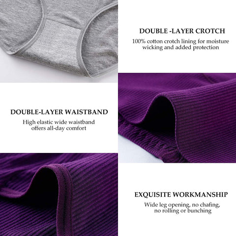 Womens Underwear High Waist Cotton Underwear Soft Underwear Super Stretchy Briefs Full Coverage Panties Women