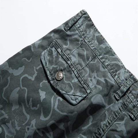 DGWZ Mens Camo Cargo Shorts Outdoor Casual Slim Fit Hiking Multi Pocket Shorts