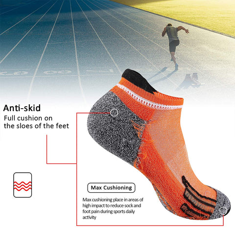 Mens Ankle Athletic Low Cut Socks for Men Sports Running Cushion 6 Pack
