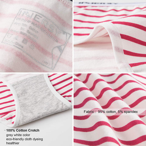 INNERSY Womens Cotton Sporty Underwear Hipster Panties Regular & Plus Size 6-Pack
