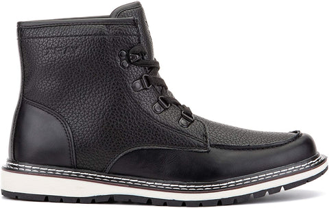X RAY Footwear Men's Avery Fashion Classic Combat Hiking Faux Leather Moc Boots, Plain toe, Thermoplastic Rubber Outsole