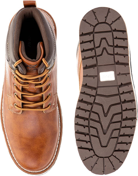X RAY Footwear Men's Carter Fashion Classic Combat Faux Leather Chukka Boots, Plain toe, Thermoplastic Rubber Outsole