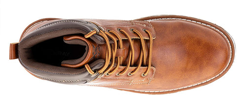 X RAY Footwear Men's Carter Fashion Classic Combat Faux Leather Chukka Boots, Plain toe, Thermoplastic Rubber Outsole