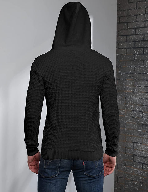 Mens Cable Knitted Pullover Long Sleeve Slim Fit Chunky Casual Fall Winter Warm Sweaters