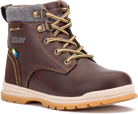 X RAY Footwear Ashton Boy’s Fashion Classic Combat Leather Mid-Top Chukka Boots, Chukka Heel, Plain Toe, Thermoplastic rubber Outsole