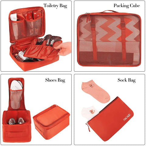 Bagail 4 Set Compression Packing Cubes+8 Set Packing Cubes