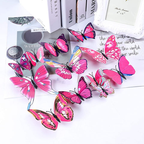 AWAYTR Realistic Printed Butterfly Hair Clip 12Pcs Fairy Hair Clips Set Hair Accessories for Girls Women (Purple)