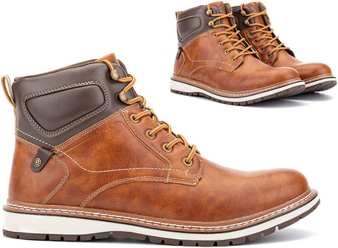 X RAY Footwear Men's Carter Fashion Classic Combat Faux Leather Chukka Boots, Plain toe, Thermoplastic Rubber Outsole