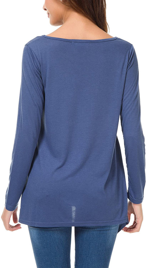 Urban CoCo Women's Plus Size Swing Pocket Tunic Tops Loose Tee Shirts