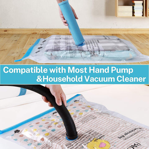 Bagail Vacuum Storage Bags, 16 Pack 80% Space Saver Bags for Comforters,Blankets,Bedding,Clothes,Pillows,Towels,etc.,Hand Pump Included(3 Jumbo+5L+6M+2S)